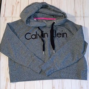 CK Performance Cropped Marled Hoodie